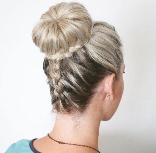 bun and braid prom updo