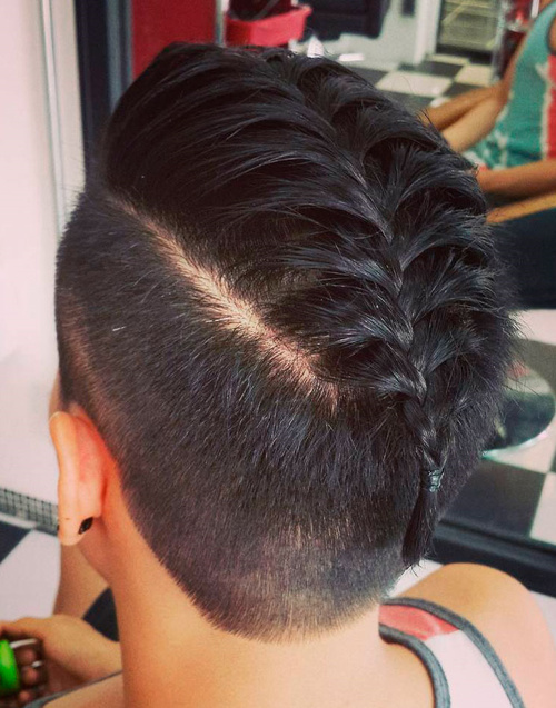 Long Braided Top Short Sides Style