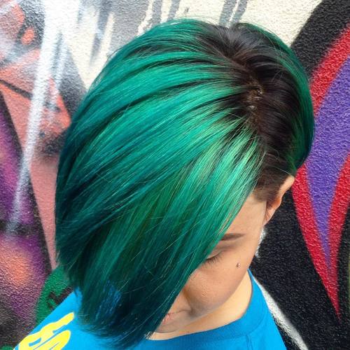 Green Asymmetrical Bob