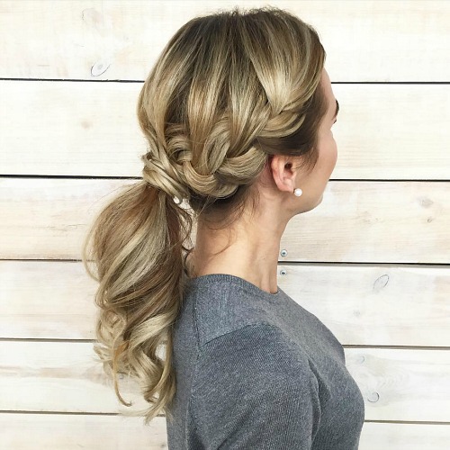 Half French Braid Into Ponytail