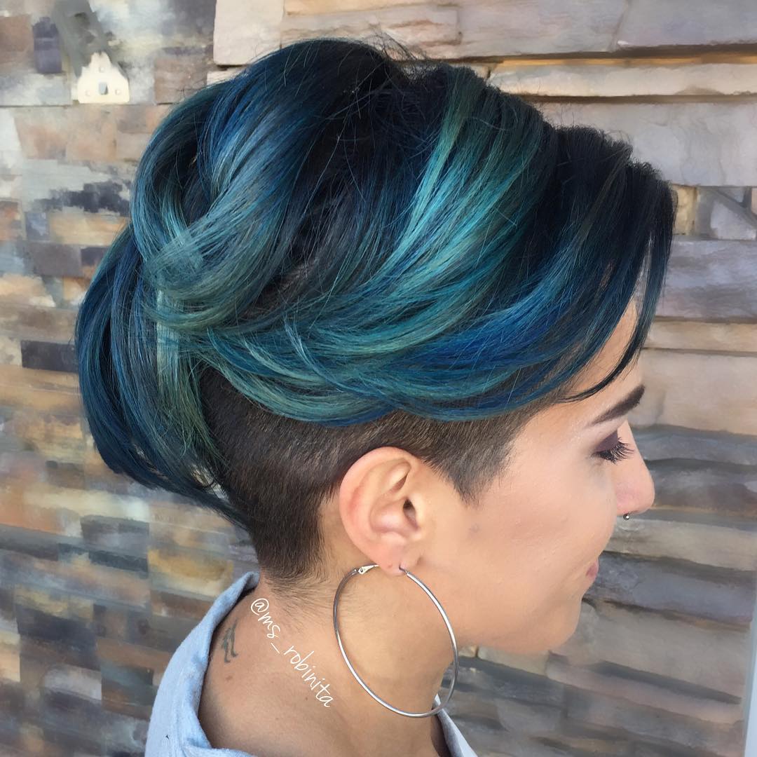 Black And Pastel Blue Undercut