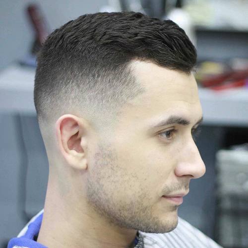 side parted taper fade