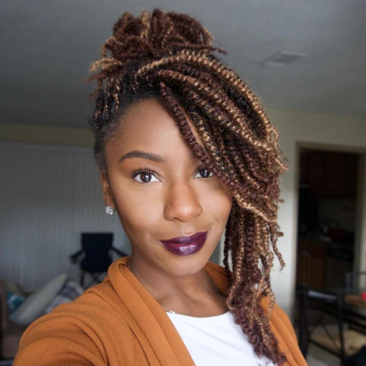 30 Hot Kinky Twist Hairstyles to Try in 2018 (458 x 500 Pixel)