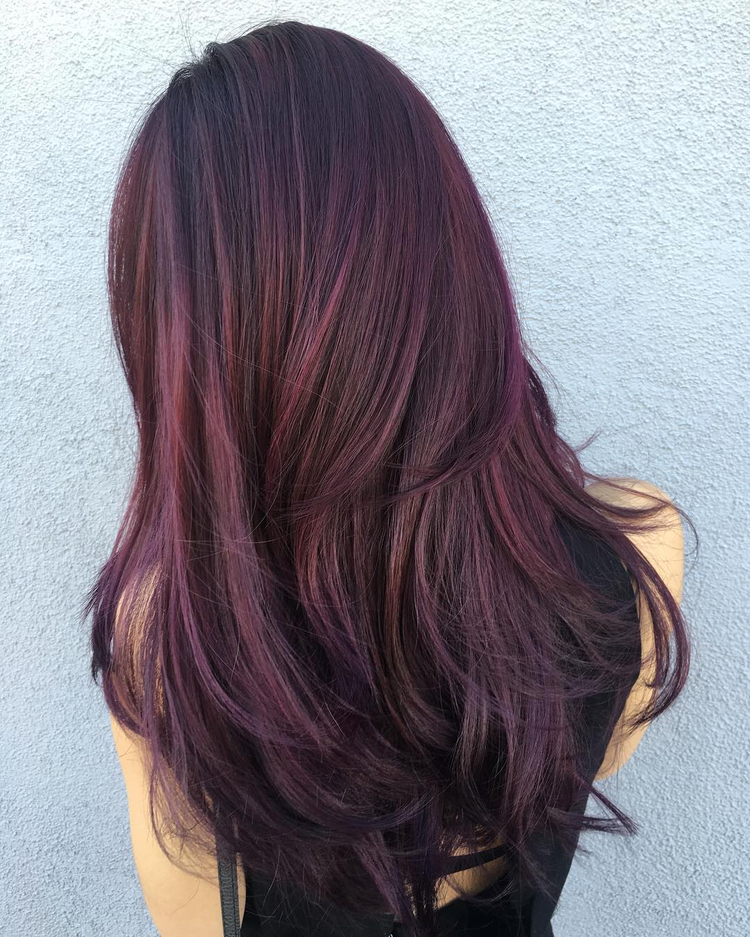 Dark Purple Red Hair