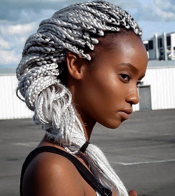 Top 20 Box Braids Updo Hairstyles (569 x 640 Pixel)