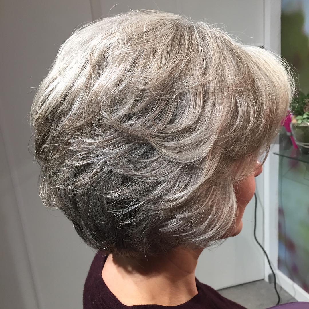 55+ Short Layered Haircuts For Gray Hair, Charming Style! (500 x 500 Pixel)