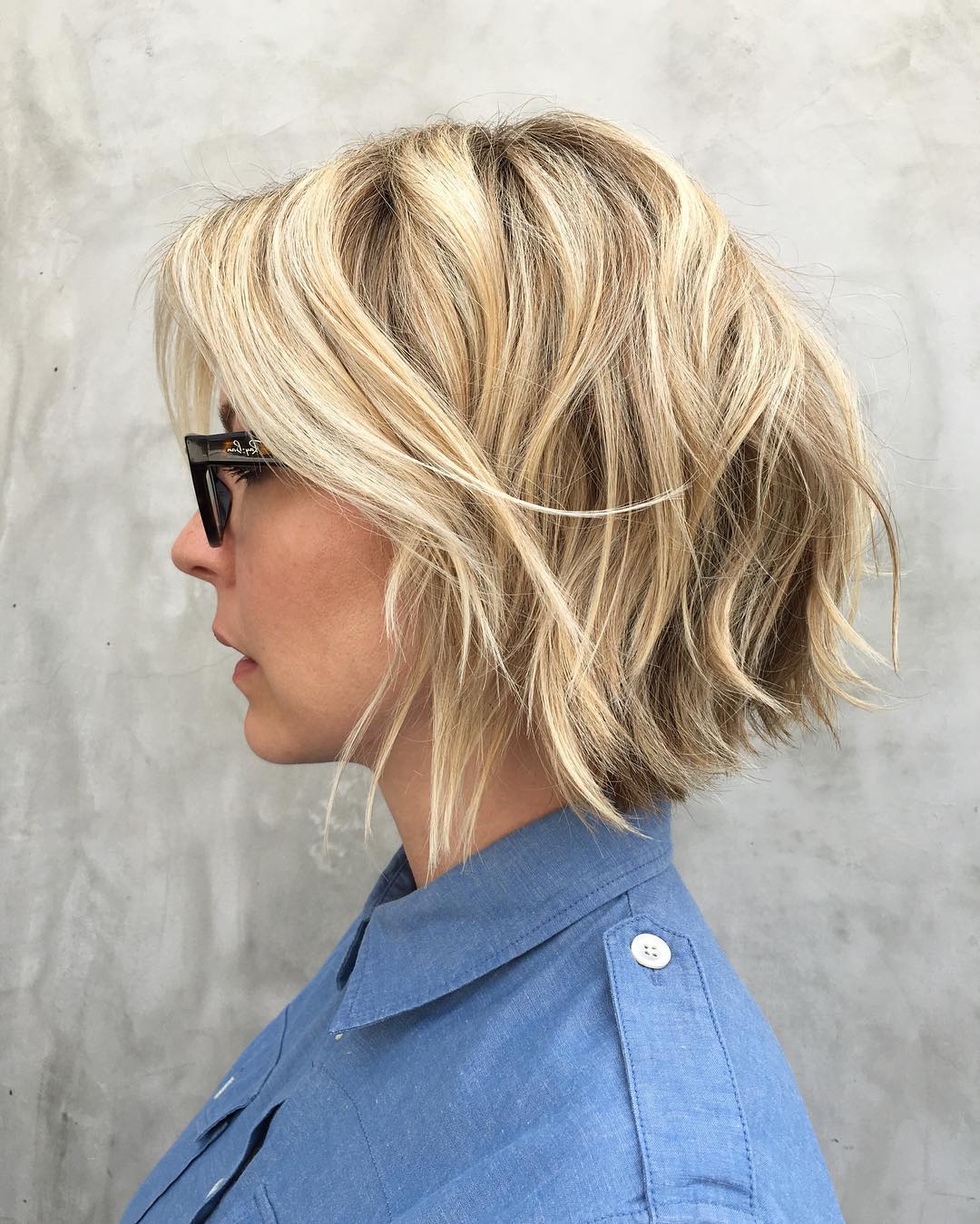 Blonde Layered Bobs