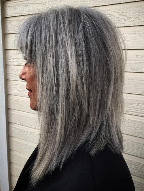 65 Gorgeous Hairstyles for Gray Hair (500 x 661 Pixel)