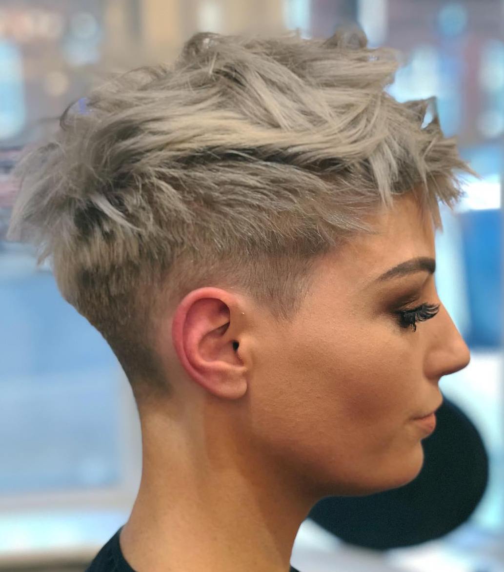 Modish Brandy Concrete Messy Short Hairstyles For Women Skim Stand Up   1 Short Choppy Blonde Pixie 