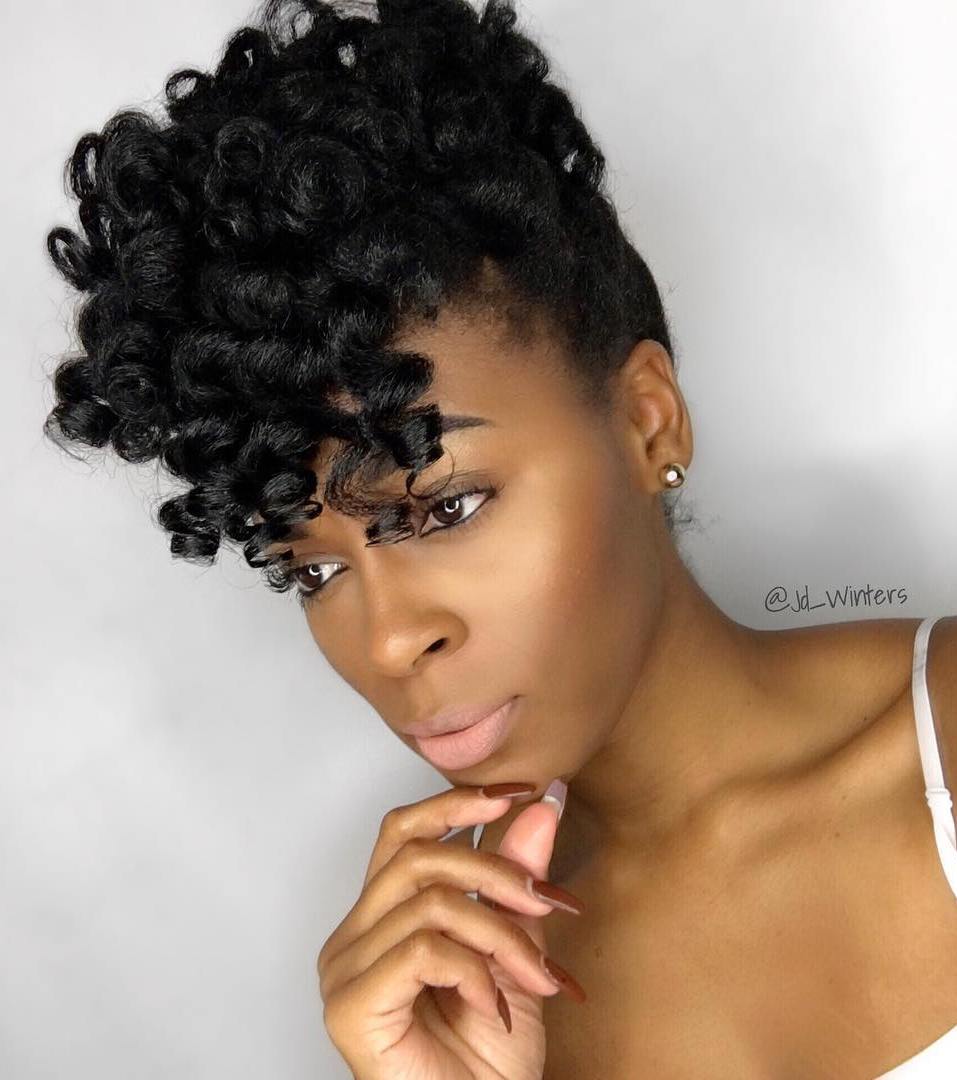 Updo Hairstyle #8: Perm Updo Hairstyle for Black Women (500 x 564 Pixel)