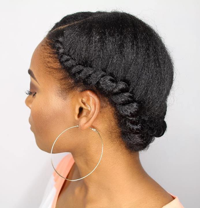 Updo Hairstyle #13: Elegant Twist Updo for Black Hair (500 x 519 Pixel)