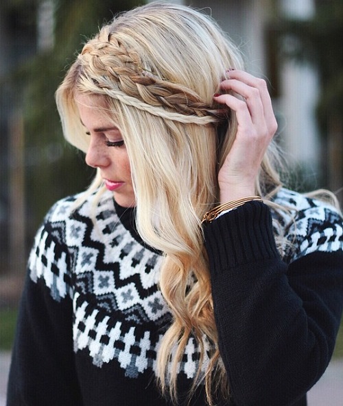 40 Cute and Comfortable Braided Headband Hairstyles (500 x 593 Pixel)