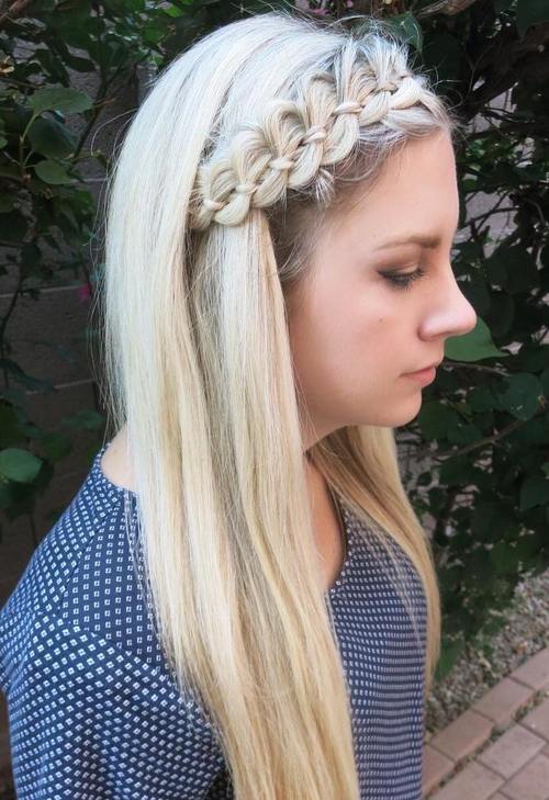 40 Cute and Comfortable Braided Headband Hairstyles (500 x 729 Pixel)