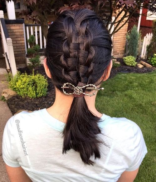 Braided Ponytail Hairstyles | 40 Cute Ponytails with Braids (500 x 583 Pixel)