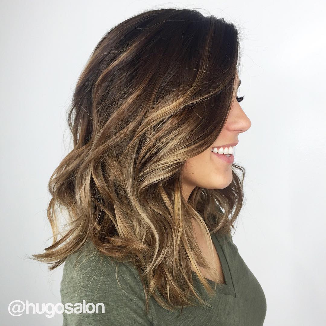 Dark Brown Hair With Golden Brown Balayage