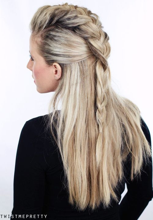 20 Trendy Half Braided Hairstyles (500 x 718 Pixel)