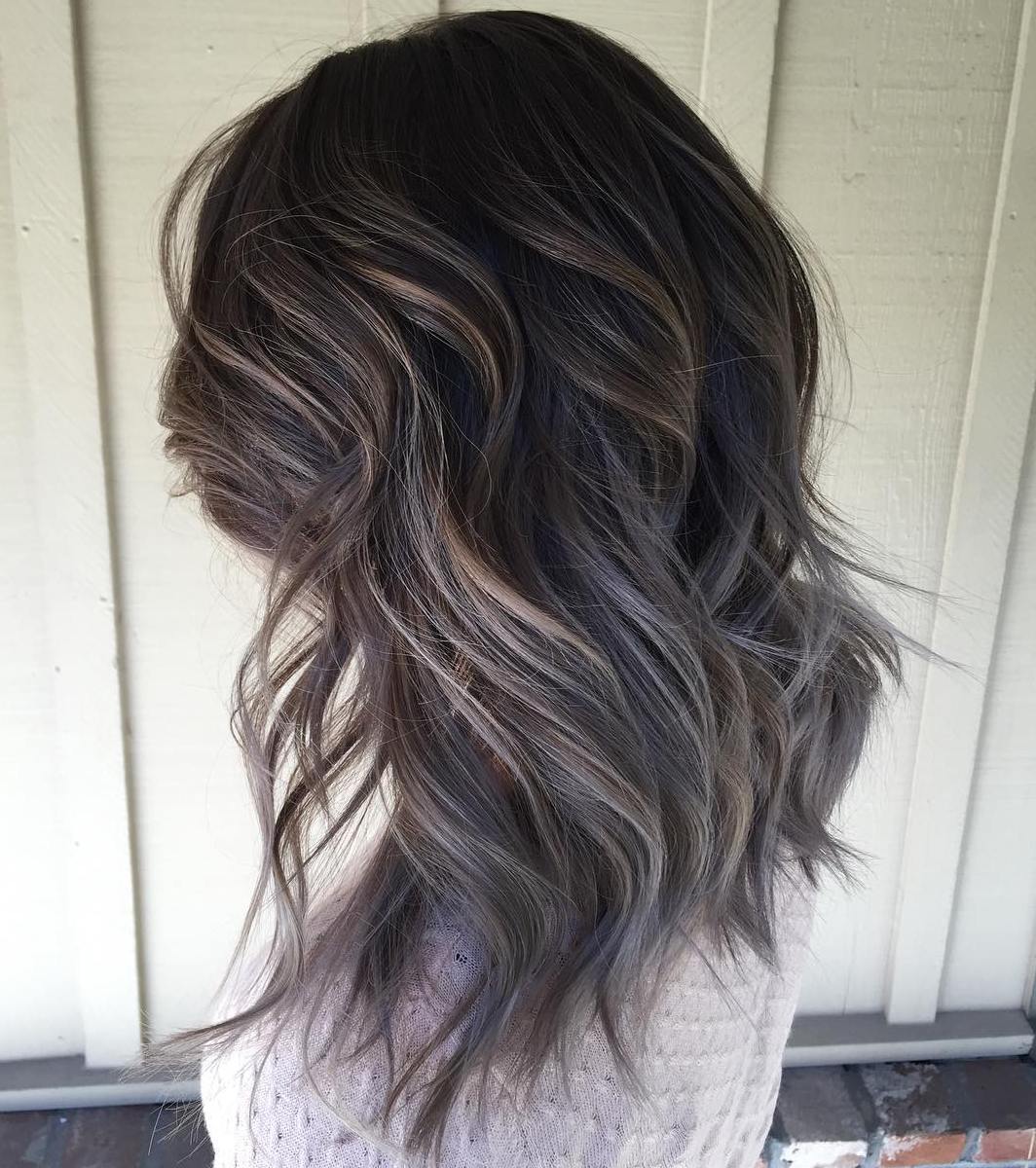 Silver Highlights On Dark Brown Hair 