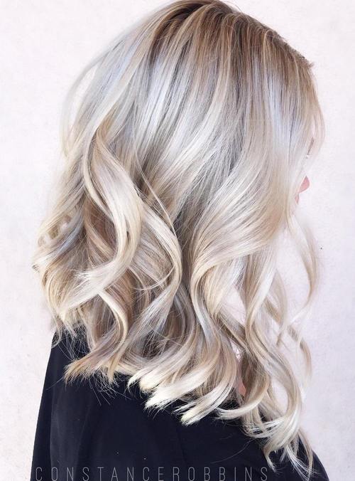 9 medium blonde hair with platinum highlights