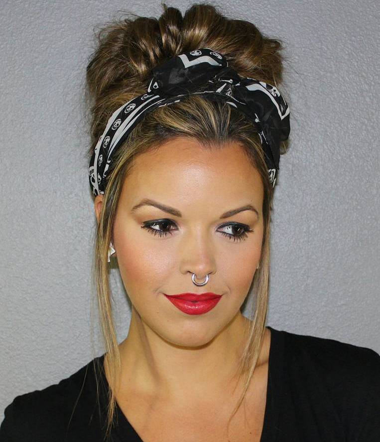 20 Gorgeous Bandana Hairstyles for Cool Girls (500 x 583 Pixel)
