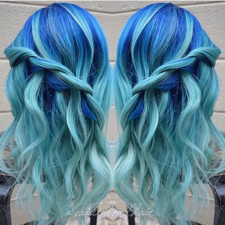 blue hair color highlight ideas