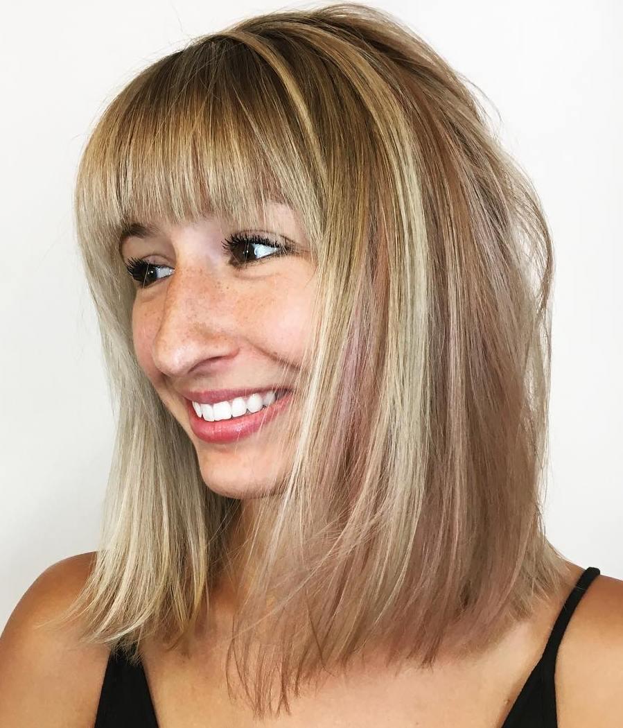 Longbob Mit Pony Balayage / 20 Modern Ways To Style A Long Bob With Bangs