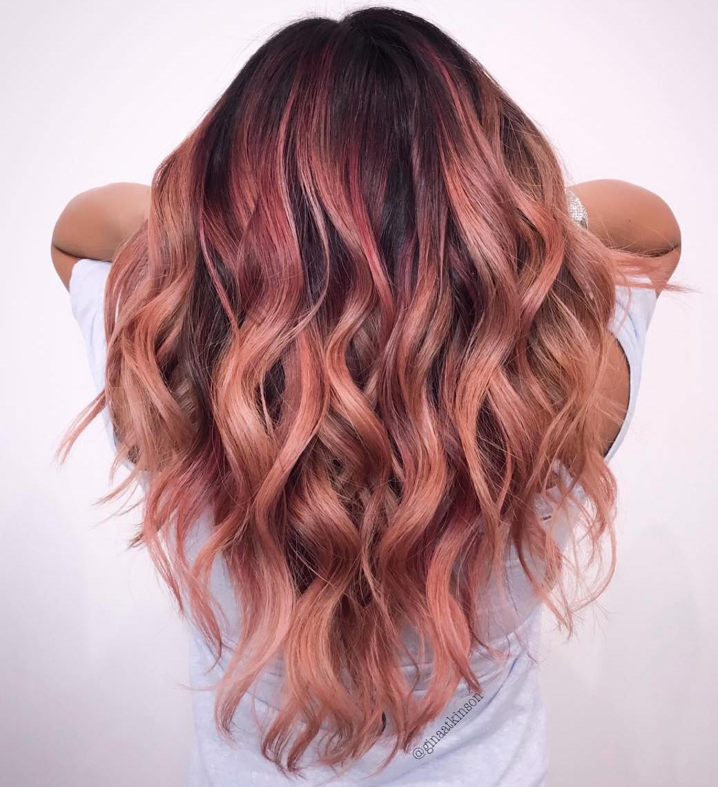 4 Rose Gold Balayage Hair 