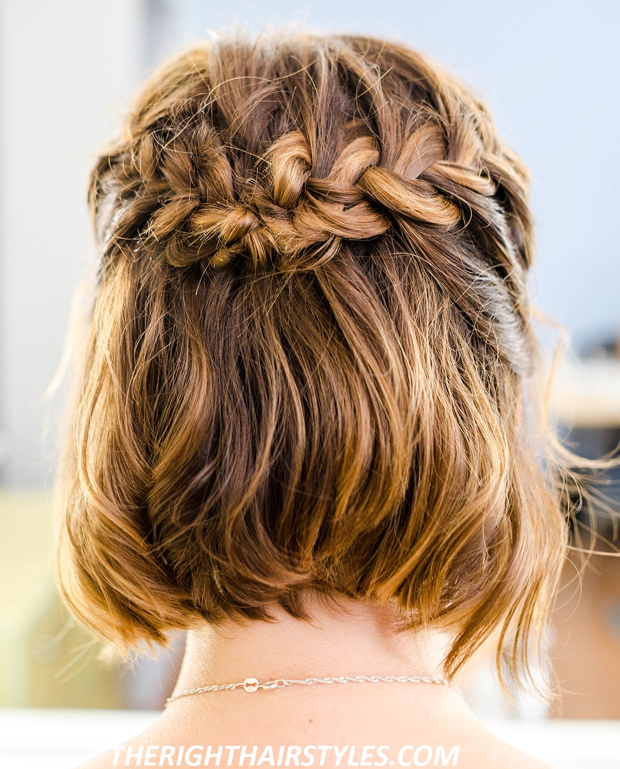 half crown braid curly