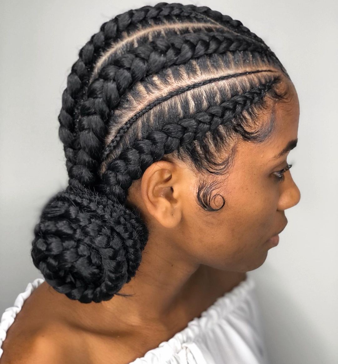 feeder braids into a bun