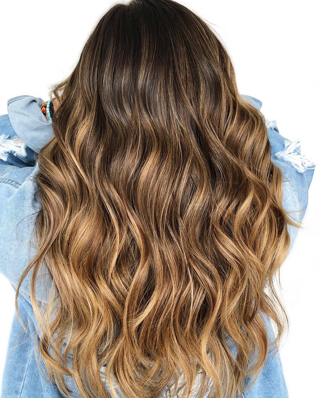 20 Ideas of Honey Balayage Highlights on Brown and Black Hair