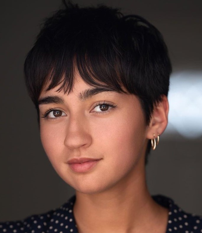Pixie cut with wispy curtain bangs