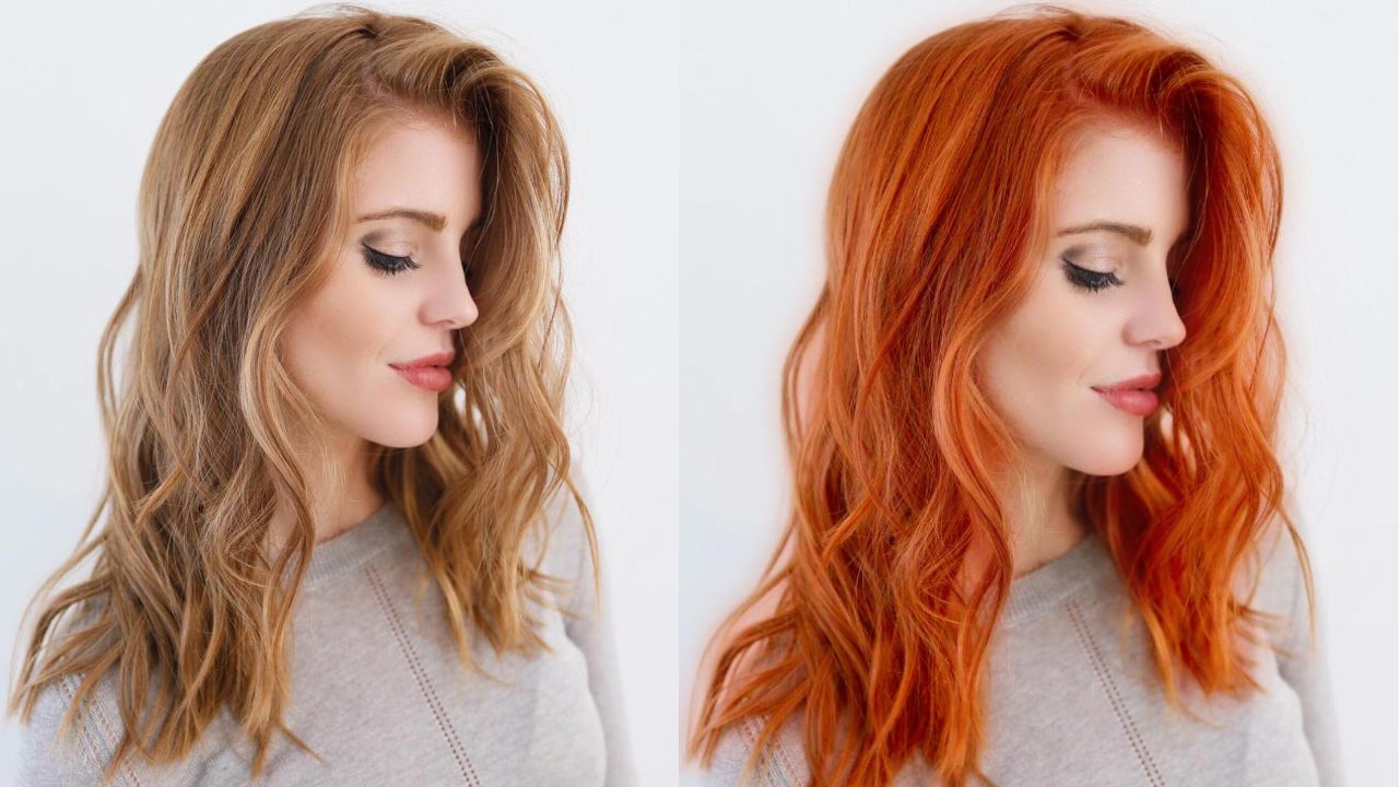 Virtual Hair Color Change Before and After
