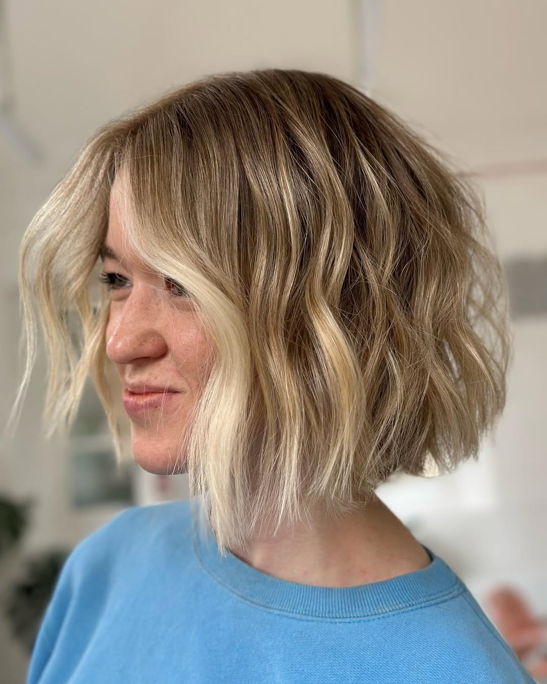 Textured Bob for Wavy Hair