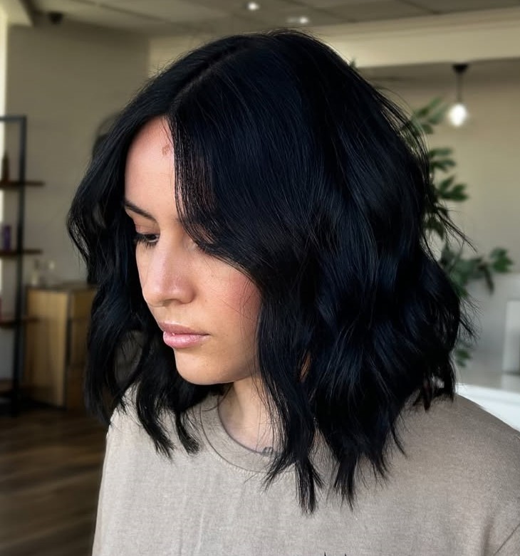 Center-Parted Layered Bob