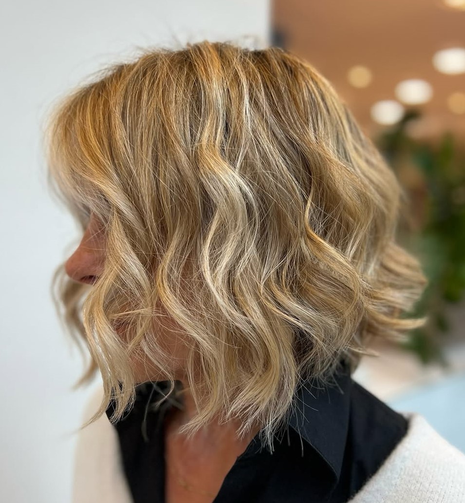 Curled Layered Bob Hairstyle
