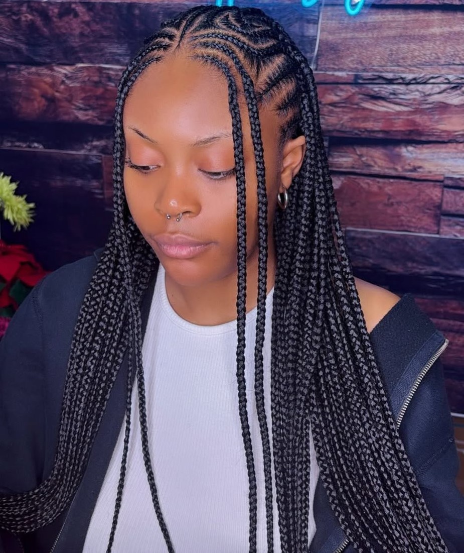 Half-Up Cornrow Braids