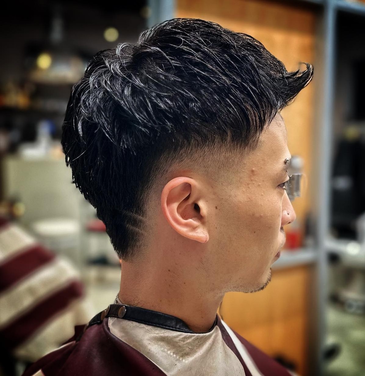 Mens Low Fade Wolf Cut