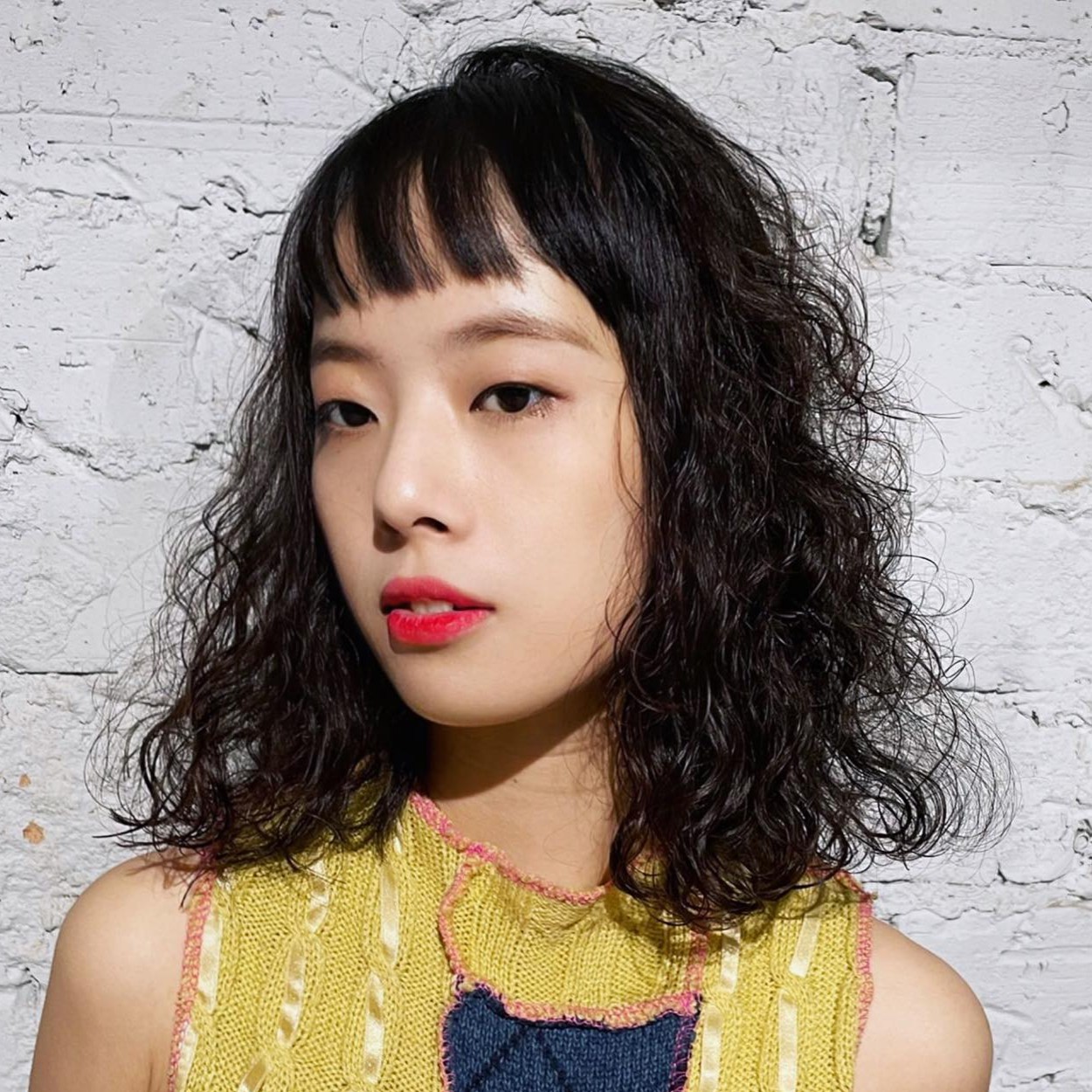 Medium Half-Perm Hairstyle