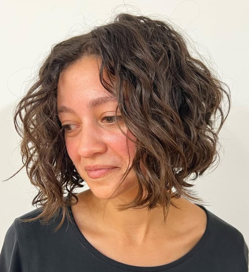 Tousled Loose Curly Bob