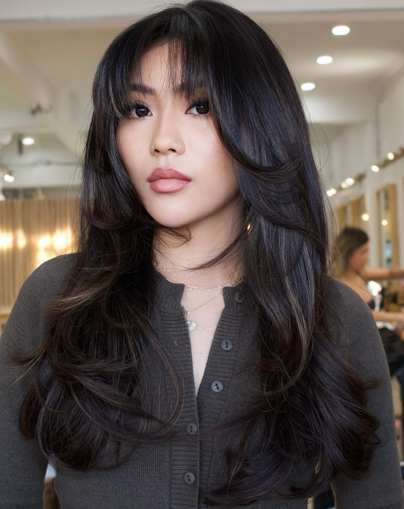 Wispy Sweeping Bangs for Long Hair