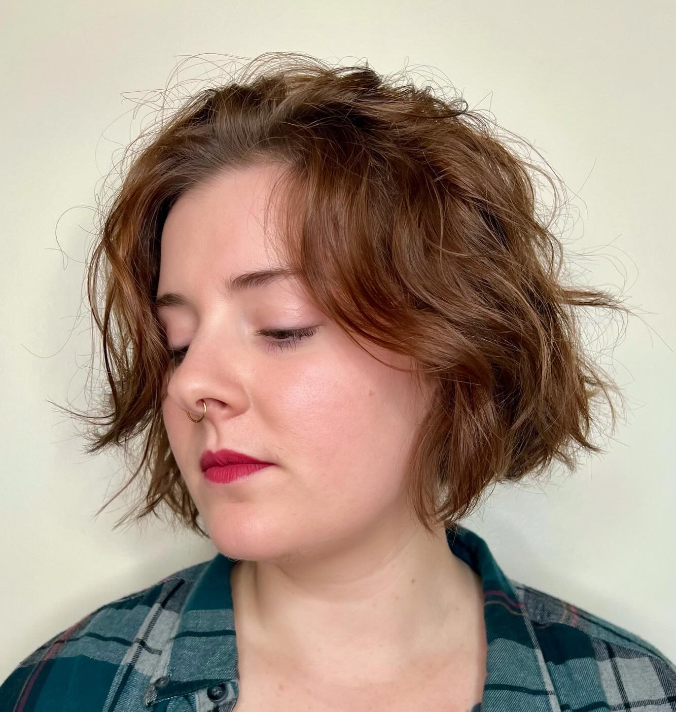Layered Bob for Round Faces