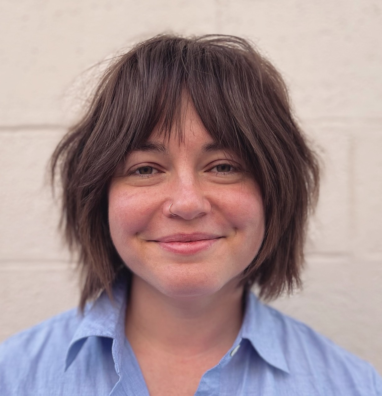 Short Choppy Bob for a Chubby Face