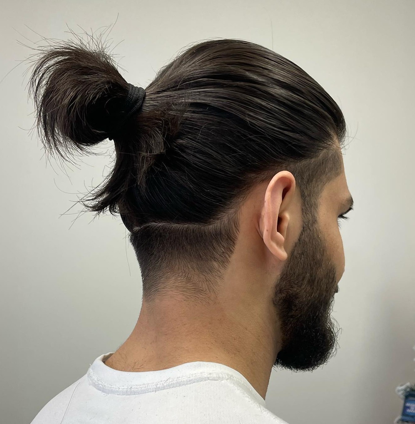 Mens Bun for Very Long Hair