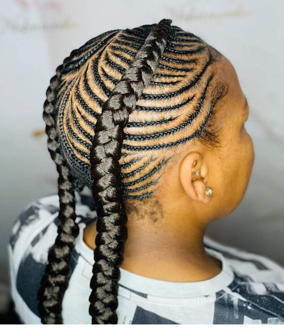 Curved Line Cornrow Idea