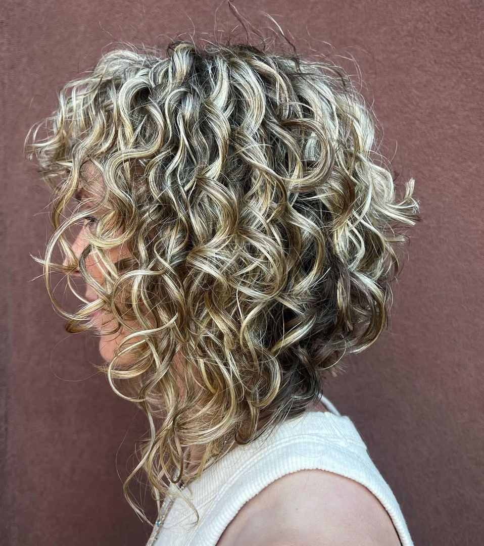 Curly A-Line Bob