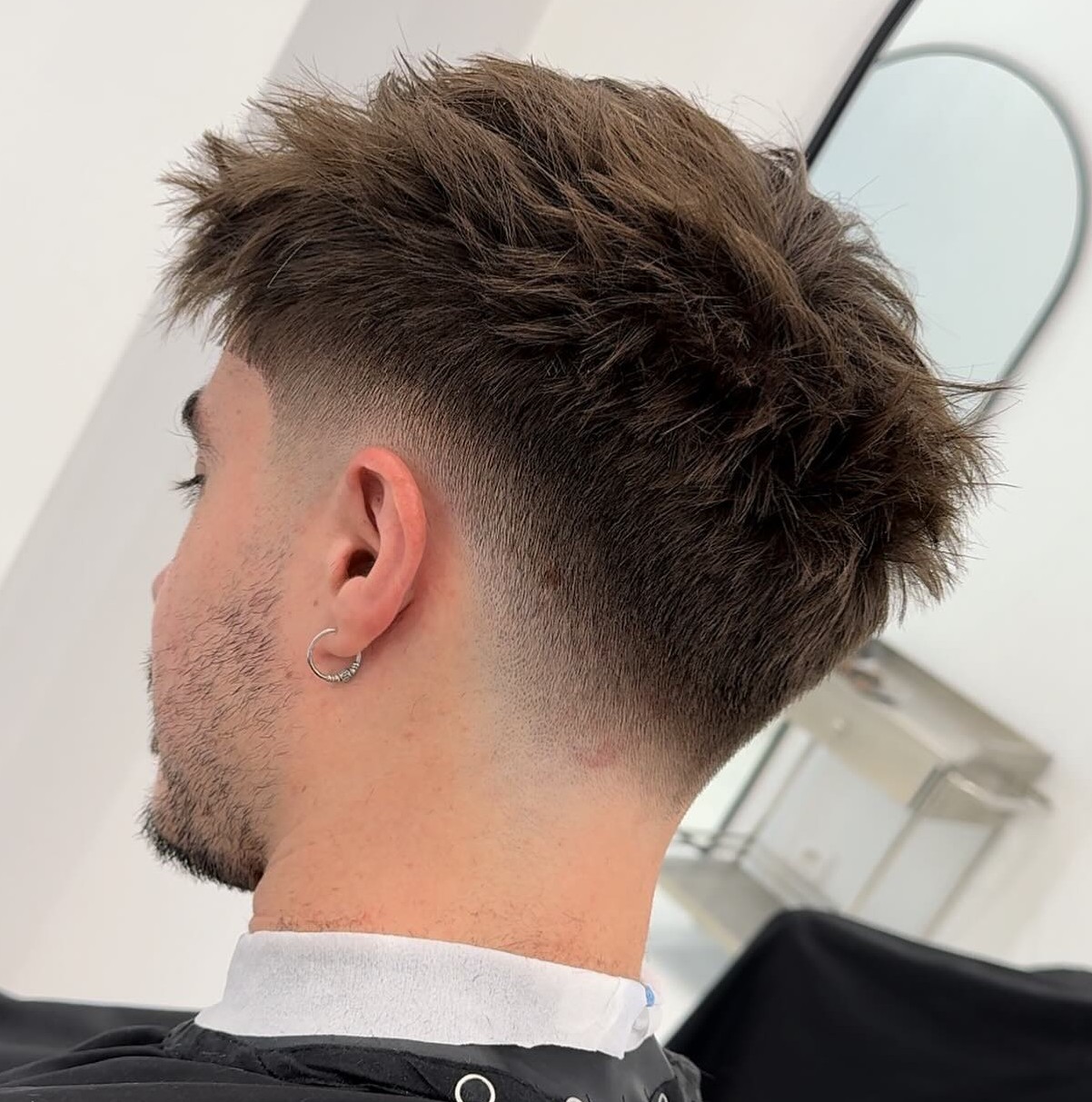 Mens Shaggy Cut with Low Fade