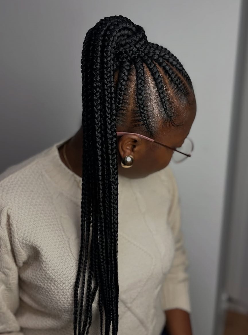 Cornrows and Ponytail Braids