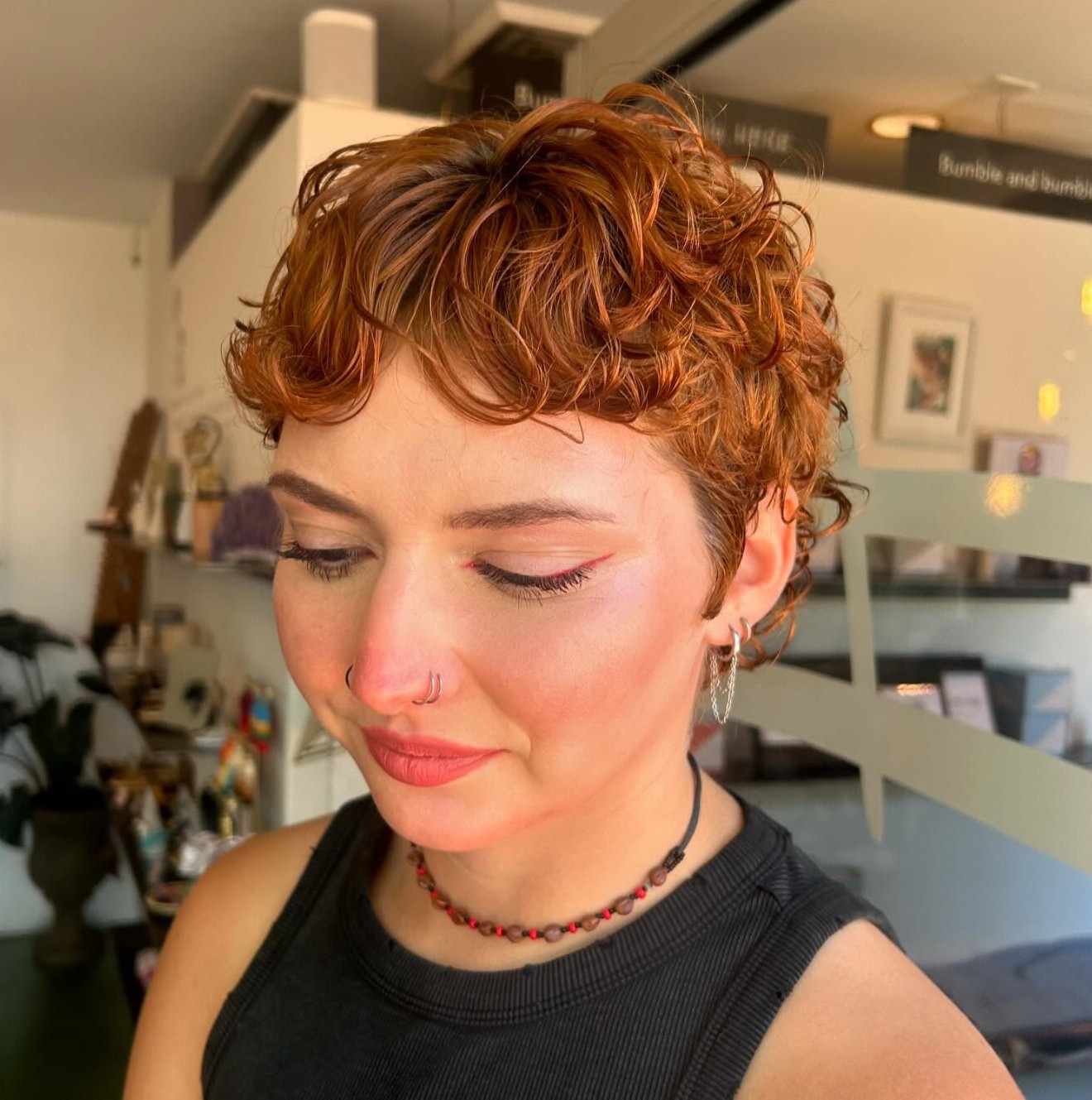 Curly Pixie for Round Faces