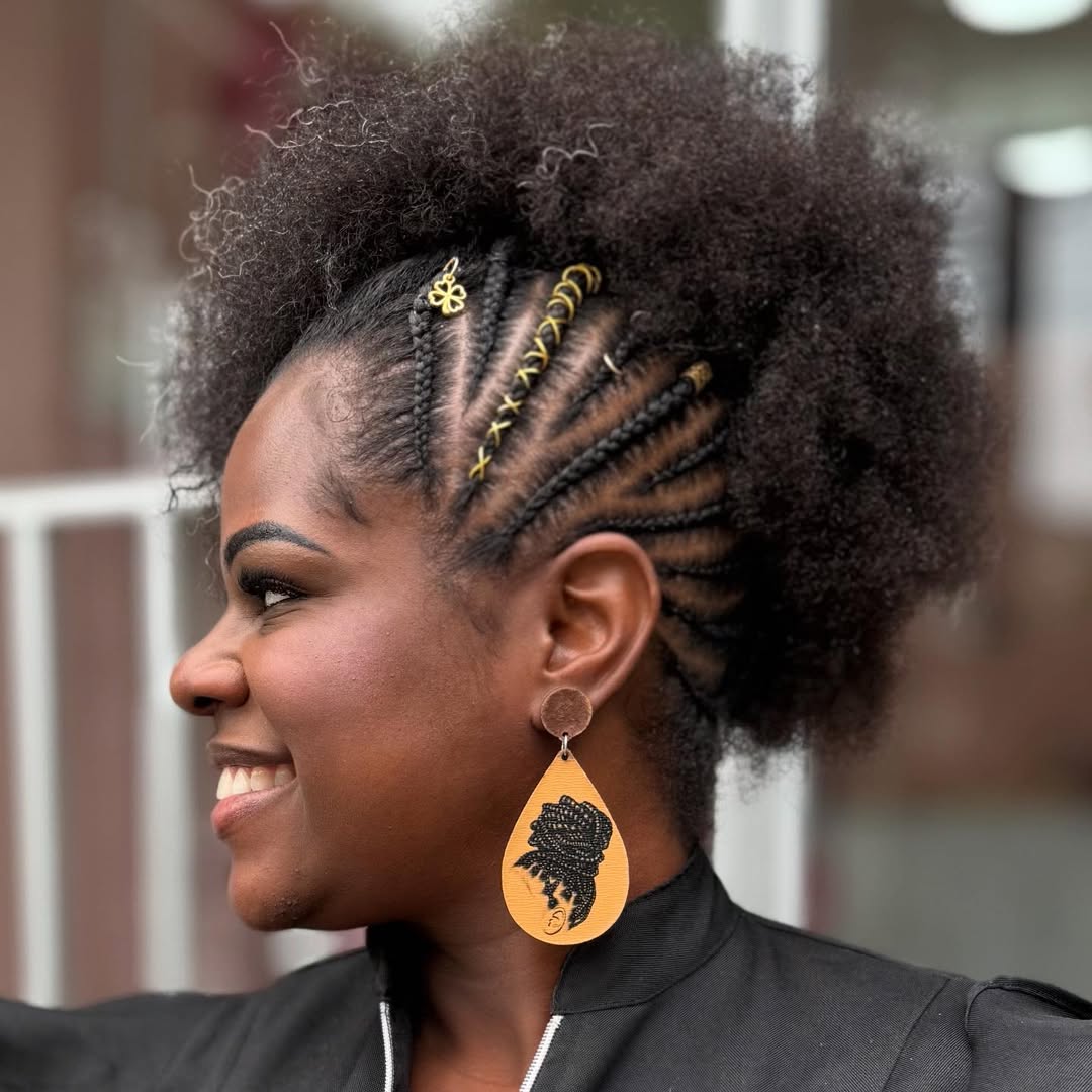 High Mohawk with Side Cornrows