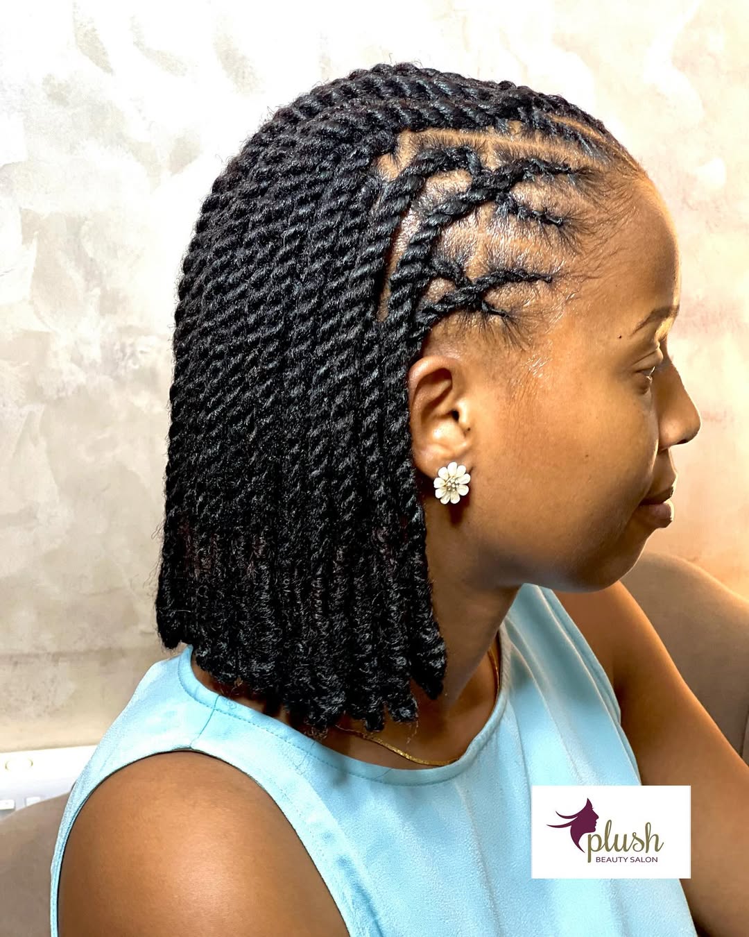 Half-Up Twist Bob Hairstyle