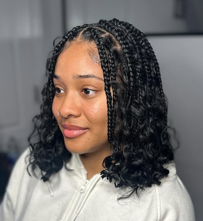 Curly Bob with Braids